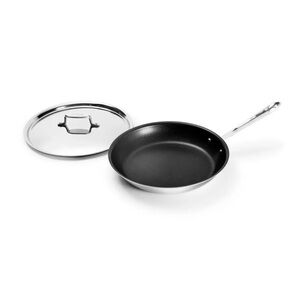 All clad D5 non stick 12” fry pan with lid
